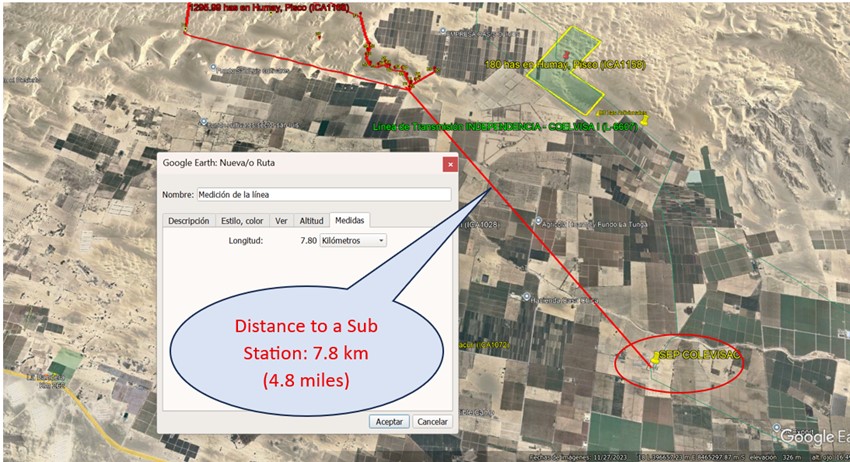 Distance to an Electrical Sub Station is 4.8 miles
